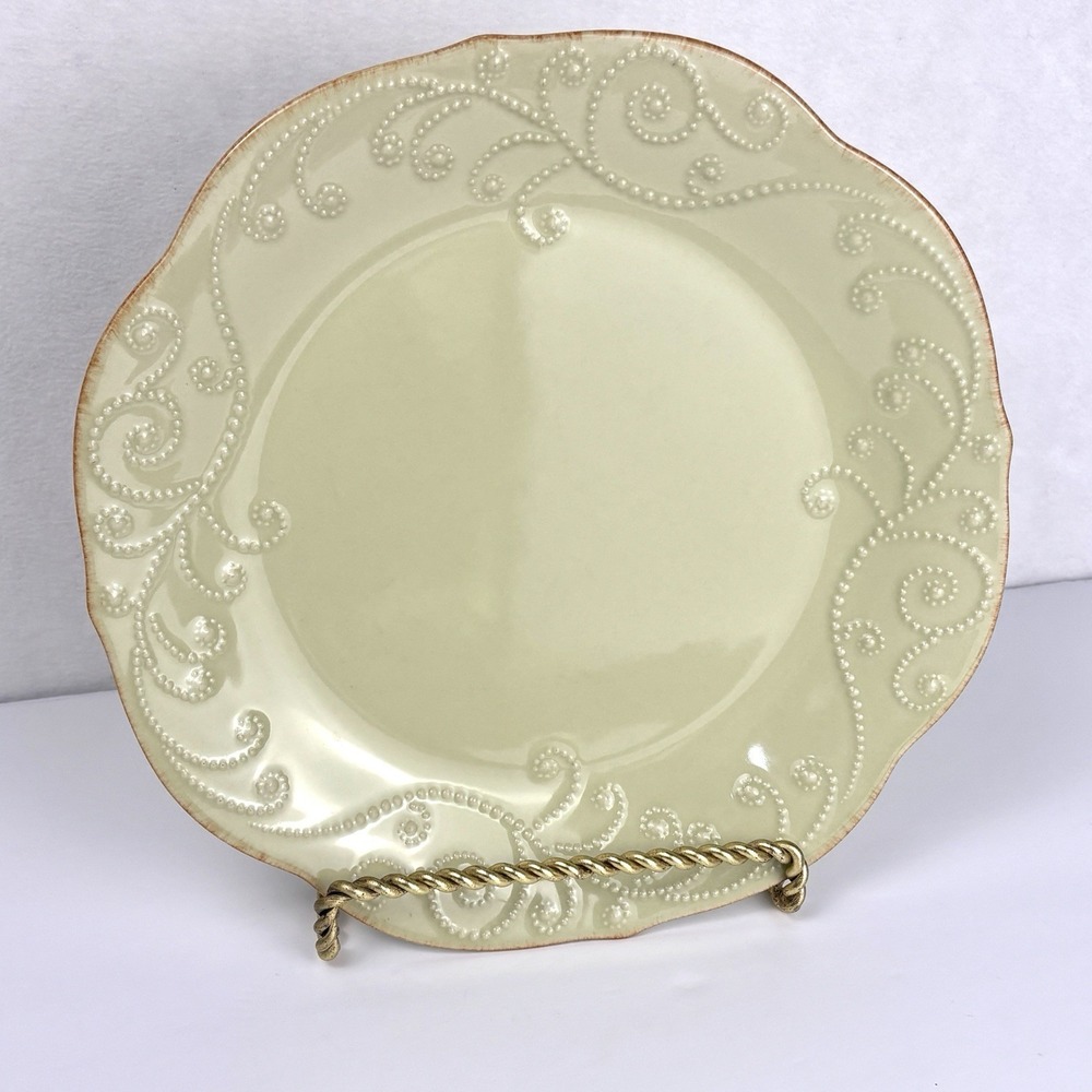 Rare Discontinued Lenox French Perle Pistachio Sage Green 11" Dinner Plate